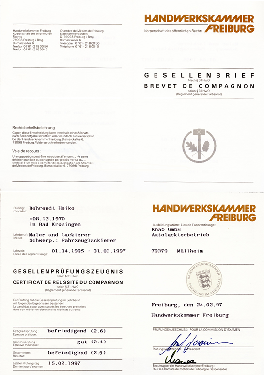 Gesellenbrief
